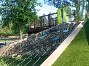 Playground Equipment Installers from Community Playgrounds installed Magical Bridge Rope Climb